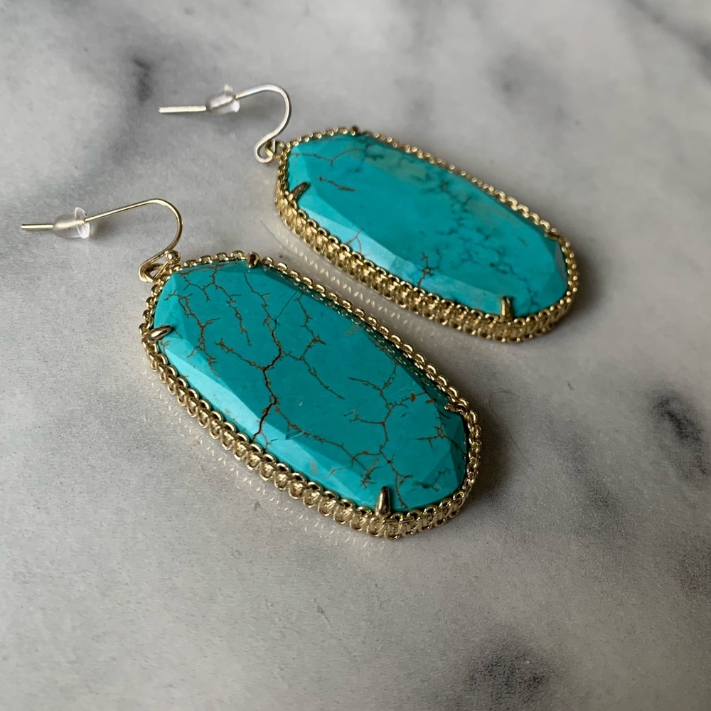 Kendra Scott Danielle Gold Drop Earrings Turquoise